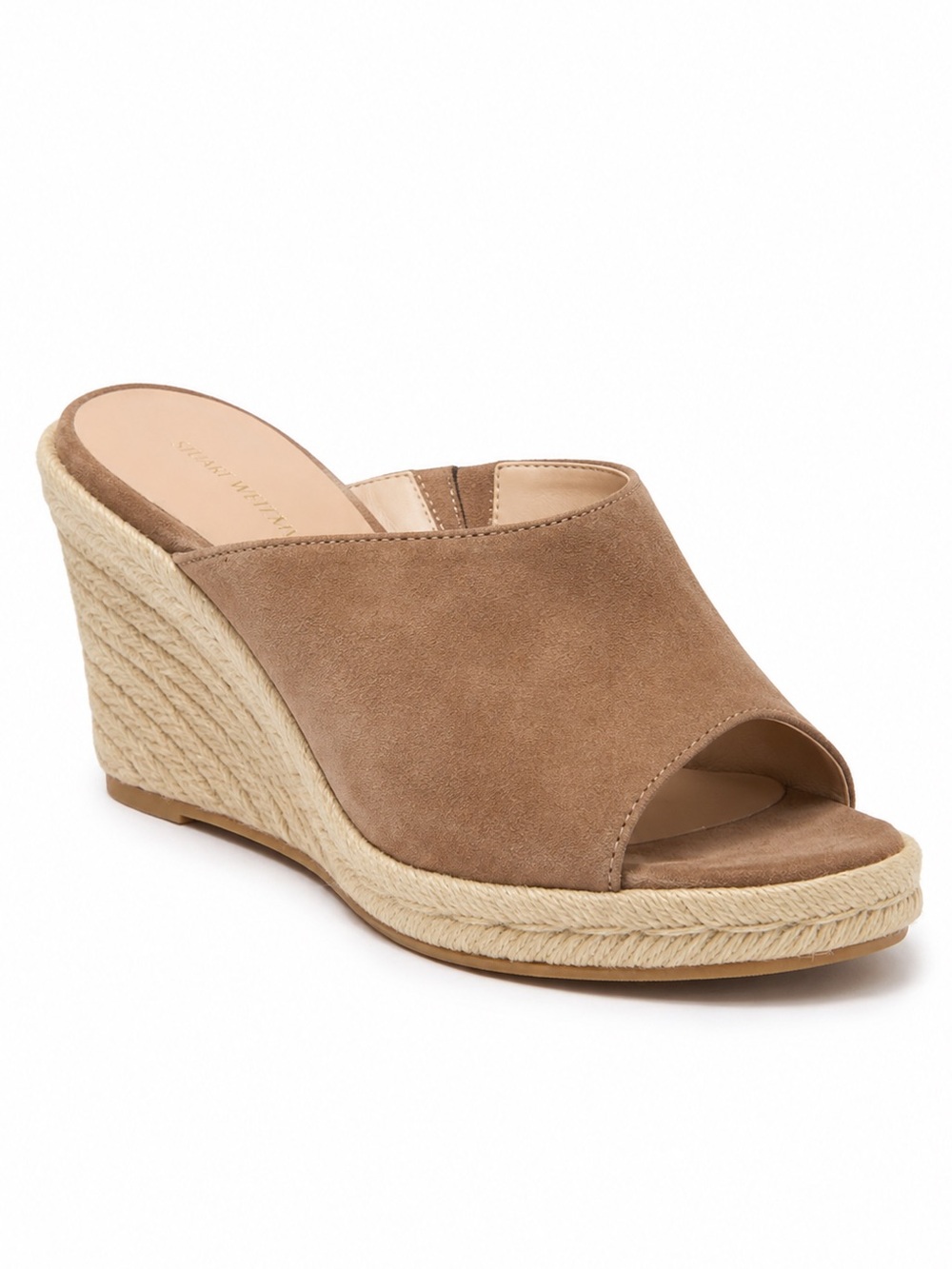 Stuart Weitzman Wonda Suede Espadrille Wedge Mule Sandals 7.5